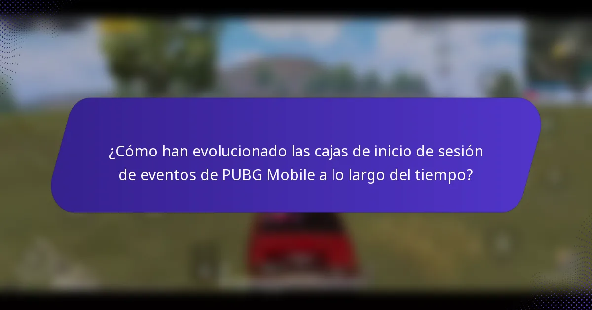 ¿Cómo han evolucionado las cajas de inicio de sesión de eventos de PUBG Mobile a lo largo del tiempo?