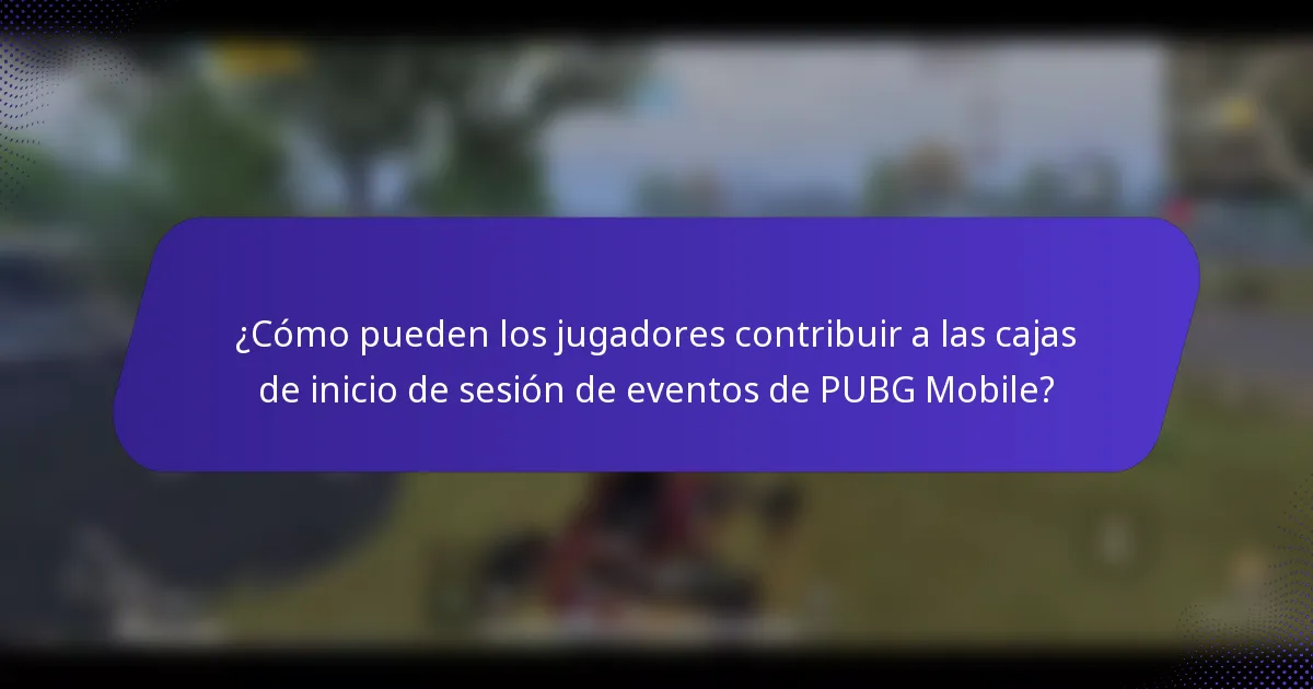 ¿Cómo pueden los jugadores contribuir a las cajas de inicio de sesión de eventos de PUBG Mobile?