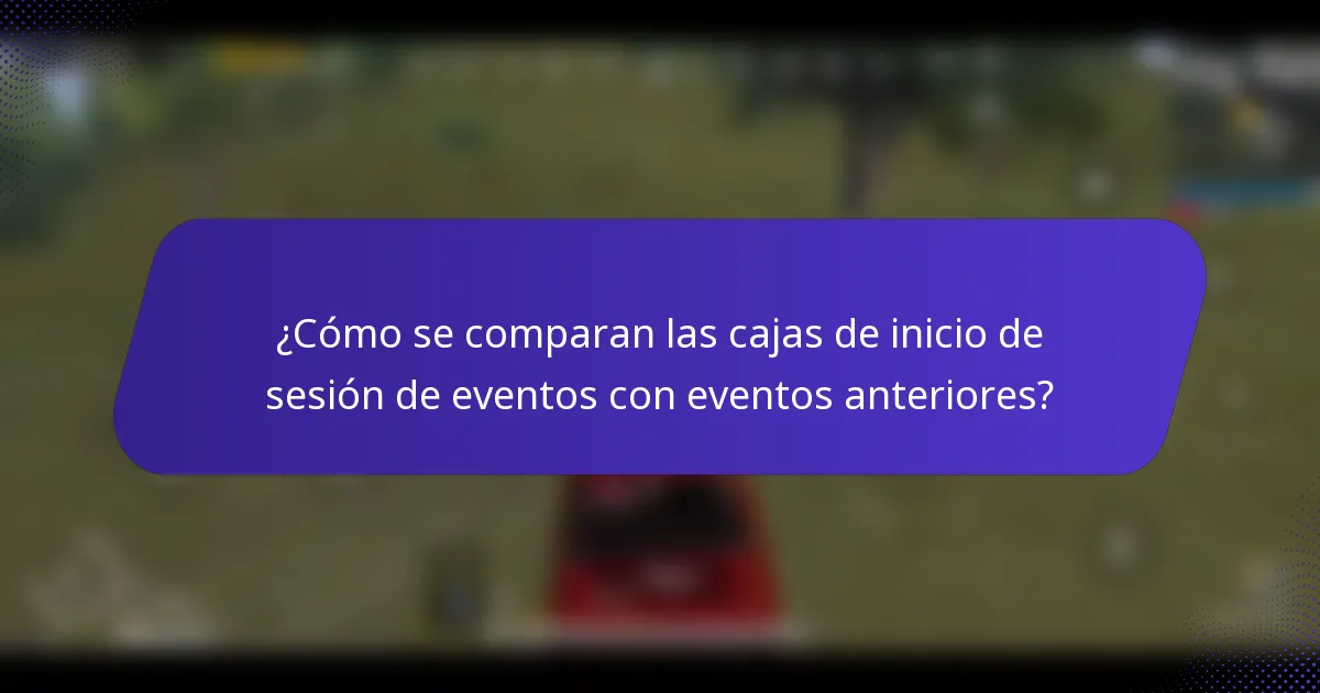 ¿Cómo se comparan las cajas de inicio de sesión de eventos con eventos anteriores?