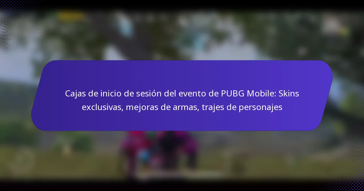 Cajas de inicio de sesión del evento de PUBG Mobile: Skins exclusivas, mejoras de armas, trajes de personajes