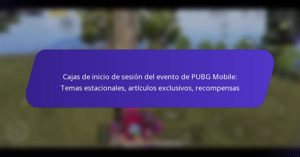 Cajas de inicio de sesión del evento de PUBG Mobile: Temas estacionales, artículos exclusivos, recompensas