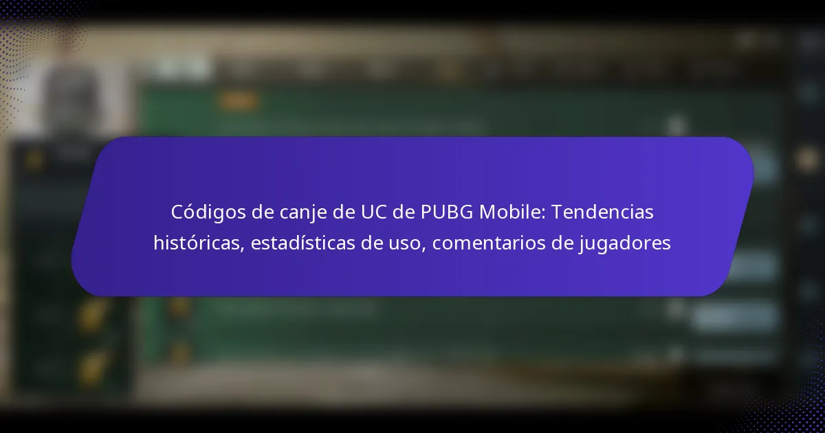 Códigos de canje de UC de PUBG Mobile: Tendencias históricas, estadísticas de uso, comentarios de jugadores