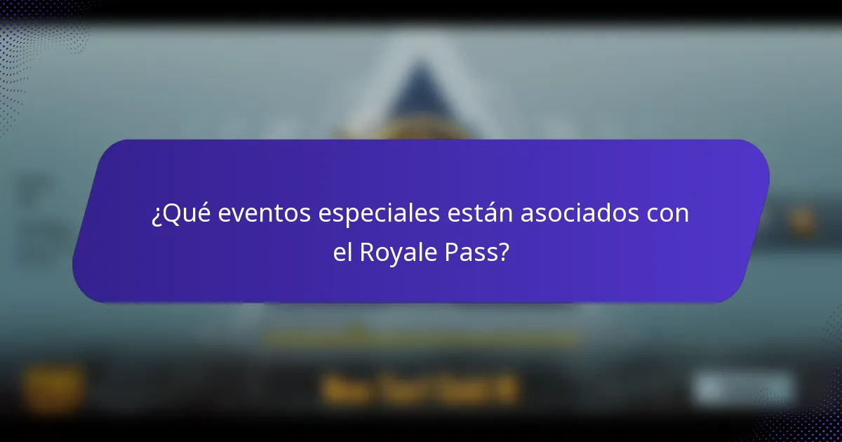 ¿Qué eventos especiales están asociados con el Royale Pass?